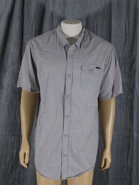 O'Neill Shirt - Grey Button-Down Single Chest Pocket - Men's 2XL